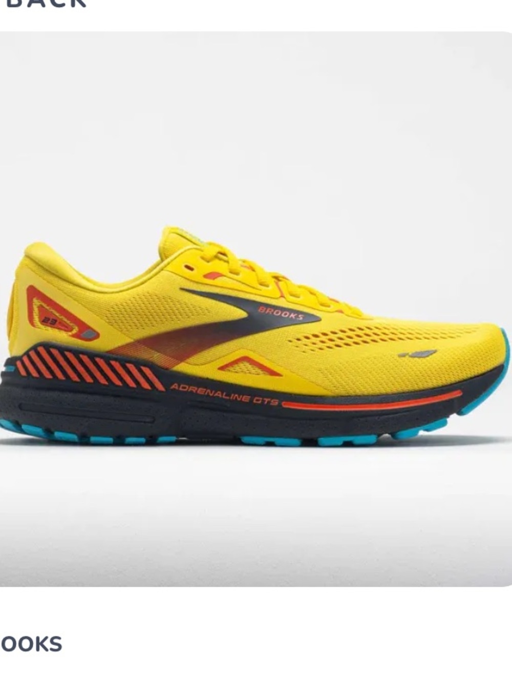 Brooks Men's Adrenaline GTS Running Shoe - Yellow with Black & Blue Accents